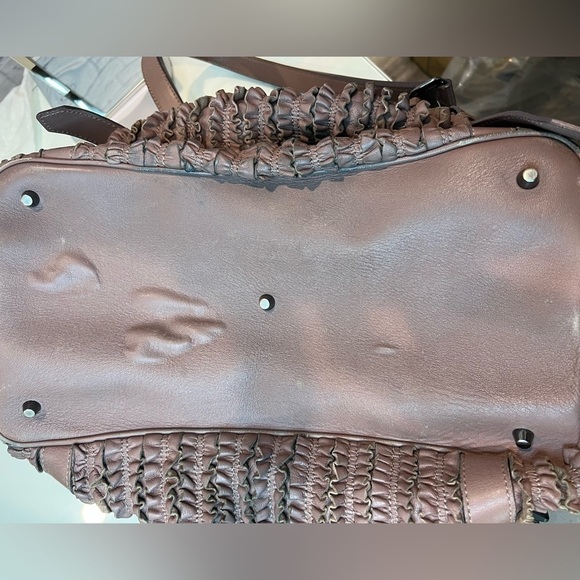 BURBERRY Old Rose Ruffled Leather Lowry Two Way Bag *EUC* - Picture 15 of 15